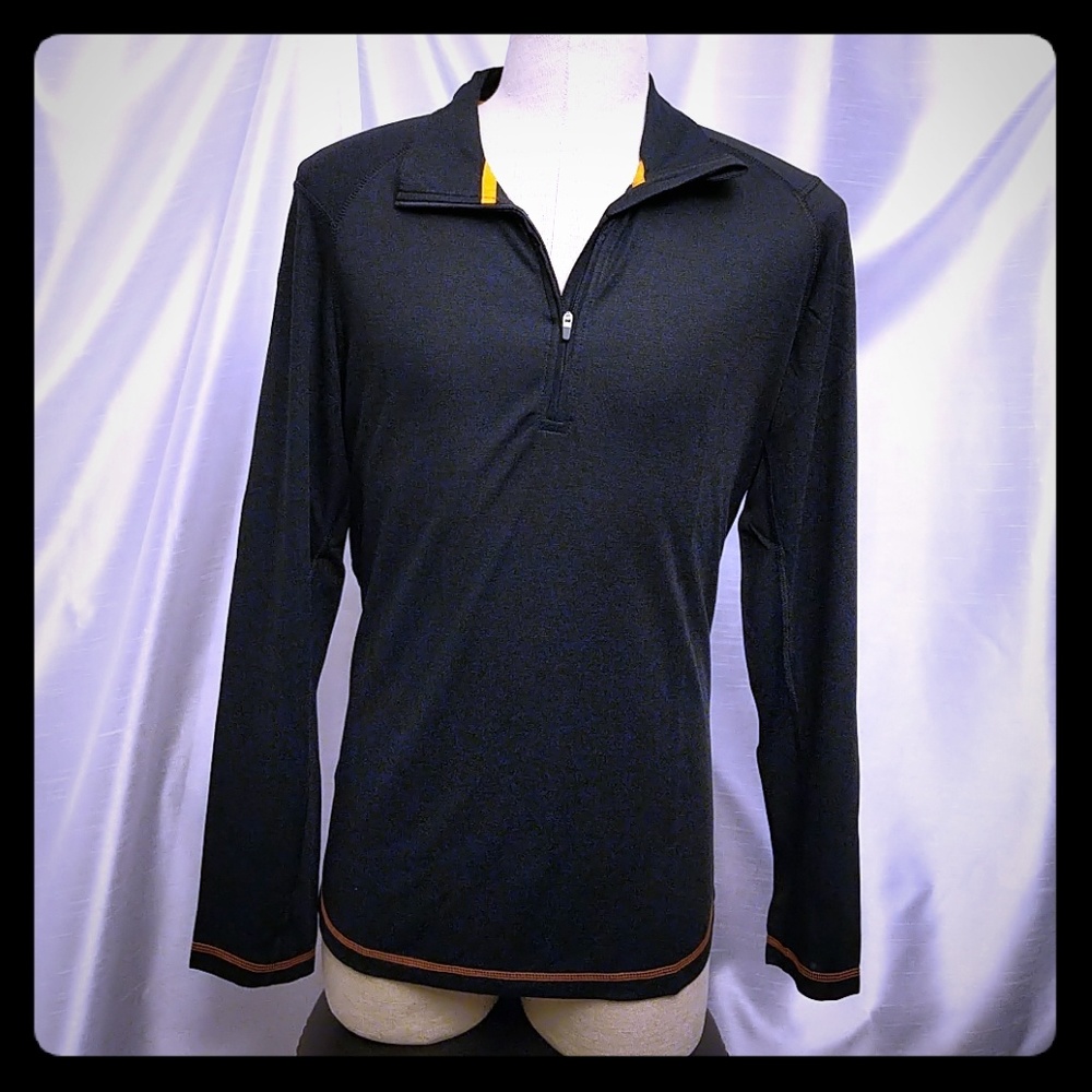 Men's casual fit zi neck long sleeve polo shirt XL